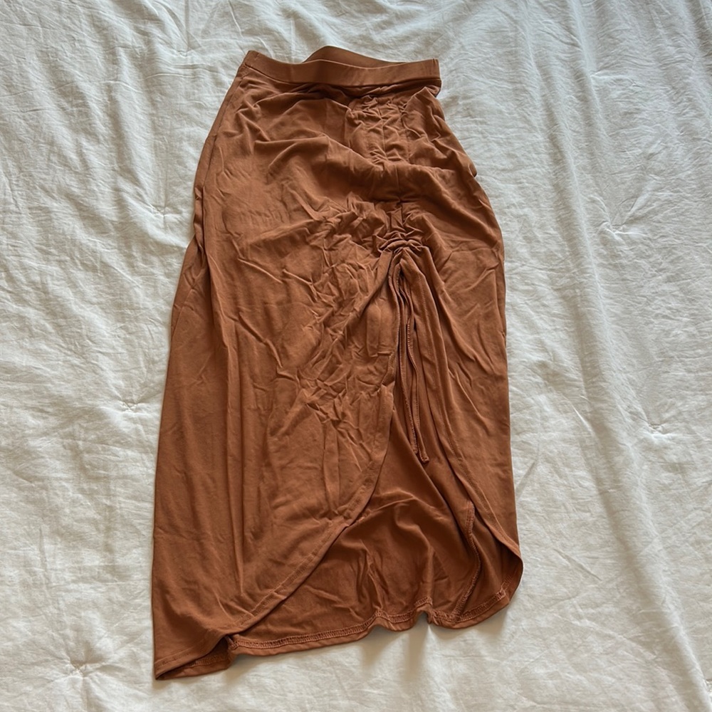NWOT Brown Midi Skirt